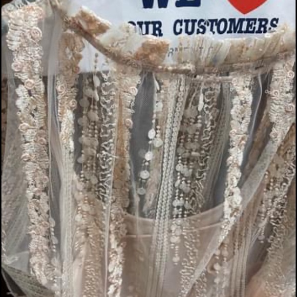 Size S women’s embellished peach colored blouse. - Picture 5 of 5